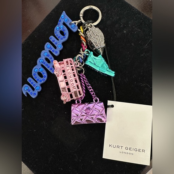 Iconic Kurt Geiger London Eagle Mix Key Ring Charm HTF NWT Stunning! Signed! - Picture 4 of 9
